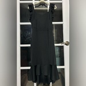 Grace Karin Black Ruffle Sleeveless Form Fitting Mermaid Dress Medium